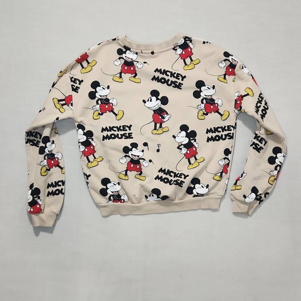 H&M X Disney Mickey Mouse Print Pullover Sweater Tan - Picture 3 of 8